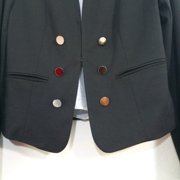 Forever 21 black silver button blazer jacket M - Picture 5 of 10